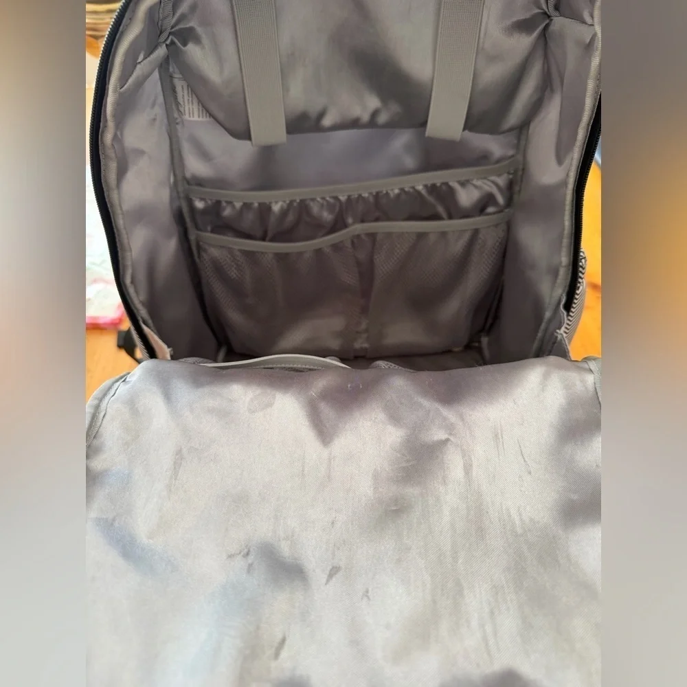Jujube Black and White Chevron Backpack Diaper Bag Baby Bag Insulated